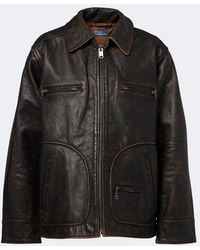 Polo Ralph Lauren - Oversized Leather Jacket - Lyst