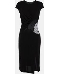 Givenchy - Vestido midi 4G de crepe con tul ribeteado - Lyst