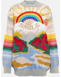 Stella McCartney - Festive Smile Intarsia Wool-blend Sweater - Lyst