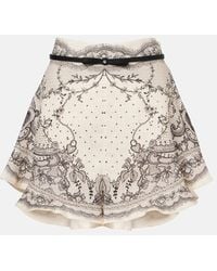 Zimmermann - Crush Silk Blend Shorts - Lyst