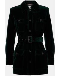 Saint Laurent - Chaqueta Saharienne De Terciopelo De Algodon - Lyst