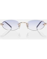 Miu Miu - Logo Oval Sunglasses - Lyst