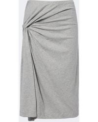 Dries Van Noten - Draped Cotton Jersey Midi Skirt - Lyst
