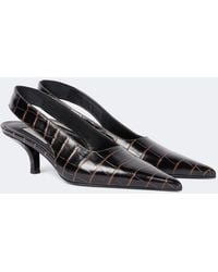 TOTEME - Croc-Effect Leather Slingback Pumps - Lyst