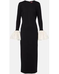 STAUD - Hawthorne Taffeta-Trimmed Maxi Dress - Lyst