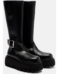 McQueen - Leather Knee-High Boots - Lyst