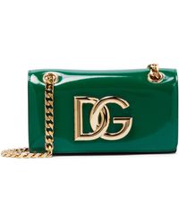 Dolce & Gabbana Schultertasche 3.5 aus Lackleder - Grün