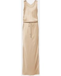 Brunello Cucinelli - Satin Maxi Dress - Lyst