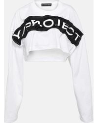Y. Project - Logo Cotton Jersey Crop Top - Lyst