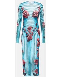 Jean Paul Gaultier - Flower-Print Slim-Fit Stretch-Woven Maxi Dress - Lyst