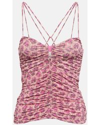 Isabel Marant - Leila Printed Ruched Jersey Top - Lyst