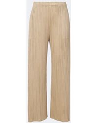 Pleats Please Issey Miyake - Monthly Colors: October Pleated Wide-Leg Pants - Lyst