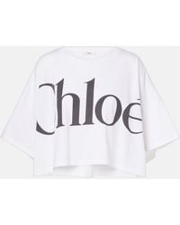 Chloé - Cropped Boxy Logo T-Shirt - Lyst