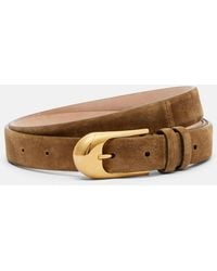 KHAITE - Dome Suede Belt - Lyst