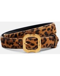 Miu Miu - Leopard-Print Calf Hair Belt - Lyst