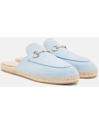 Gucci - Espadrille-Slippers Horsebit Aus Veloursleder - Lyst