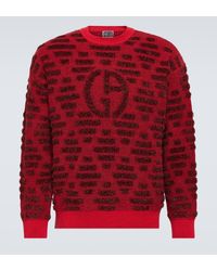 Giorgio Armani - Logo Jacquard Wool-blend Sweater - Lyst