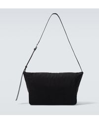 The Row - Lloyd Leather-Trimmed Shoulder Bag - Lyst