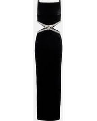 Self-Portrait - Cutout Velvet Maxi Dress - Lyst