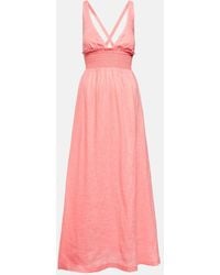 Heidi Klein - Vestido largo Rosa Polyantha de lino - Lyst