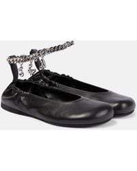 JW Anderson - Charm Leather Ballet Flats - Lyst