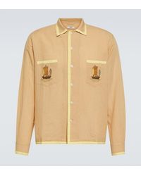 Bode - Embroidered Cotton And Linen Shirt - Lyst