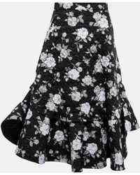 Noir Kei Ninomiya - Floral Quilted Midi Skirt - Lyst