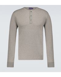Ralph Lauren Purple Label Henley-Langarmshirt aus Baumwolle - Grau