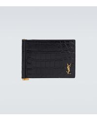 Saint Laurent - Cartera De Piel Con Monograma - Lyst