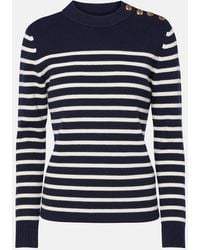 Chloé - Striped Wool And Cashmere Sweater - Lyst