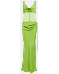 Christopher Esber - Sheer-Detail Silk Satin Gown - Lyst