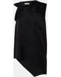 Jil Sander - Asymmetric Satin Top - Lyst