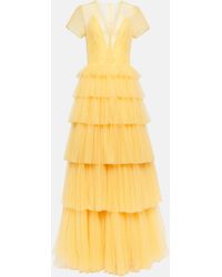 Costarellos - Ruffled Tulle Gown - Lyst