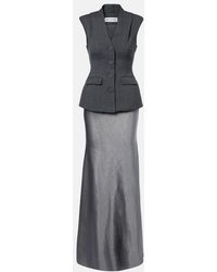 Self-Portrait - Peplum Satin Gown - Lyst