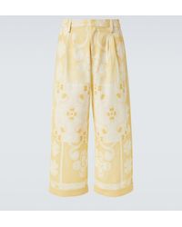 Commas - Seaside Printed Cotton And Silk Pants - Lyst