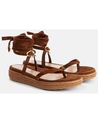 Gianvito Rossi - Sandalias Con Cuna Rockstud De Piel - Lyst