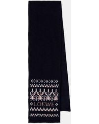 Loewe - Schal Aus Einem Wollgemisch Mit Pailletten - Lyst