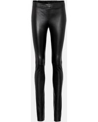 JOSEPH - Mid-Rise Leather Leggings - Lyst
