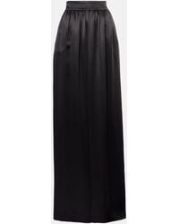 Dolce & Gabbana - Silk Satin Maxi Skirt - Lyst