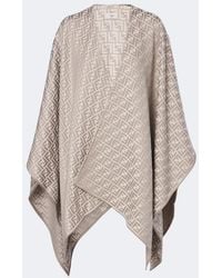 Fendi - Ff Wool And Silk Poncho - Lyst