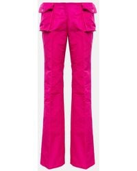 LAQUAN SMITH - Low-Rise Satin Cargo Pants - Lyst