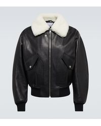 Bottega Veneta - Shearling-trimmed Leather Jacket - Lyst