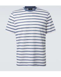 dunhill - Striped Linen And Cotton T-Shirt - Lyst