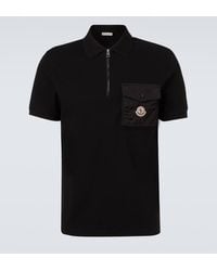 Moncler - Cotton Pique Polo Shirt - Lyst