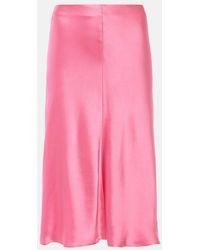 Stella McCartney - Satin Midi Skirt - Lyst