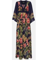 Etro - Floral Silk Crepe De Chine Maxi Dress - Lyst