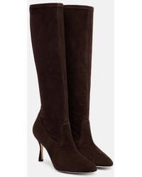 Manolo Blahnik - Myconia Suede Knee-High Boots - Lyst