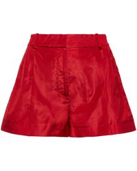 Valentino High-Rise Shorts aus Seide - Rot