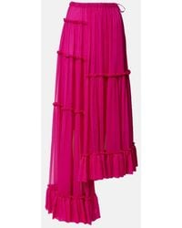 Dries Van Noten - Asymmetric Silk Muslin Skirt - Lyst