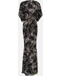 Norma Kamali - Obie Cutout Floral-print Georgette Gown - Lyst